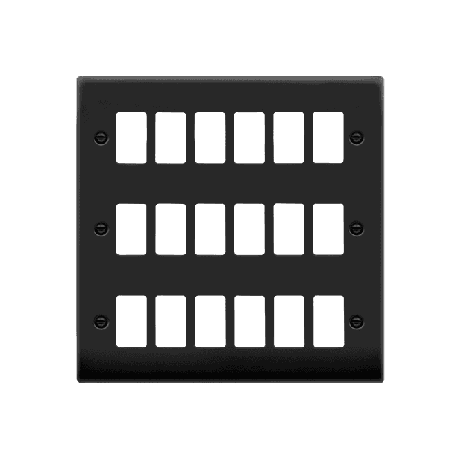 Click Switches and Sockets VPMB20518 18G Grid Faceplate in Matt Black