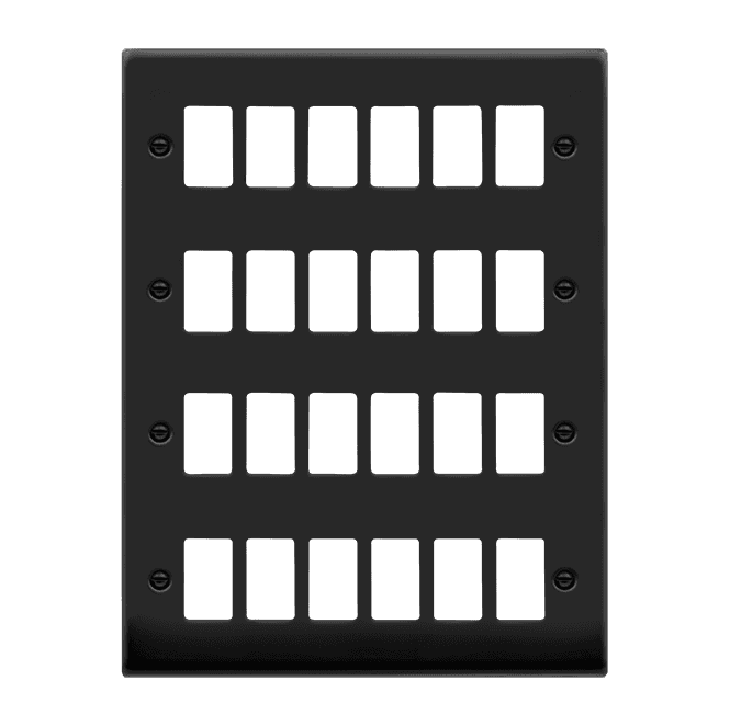 Click Switches and Sockets VPMB20524 24G Grid Faceplate in Matt Black