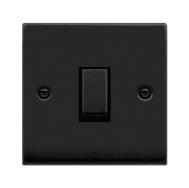 VPMB411BK Decorative 1G 2W Ingot Switch with Black Insert in Matt Black