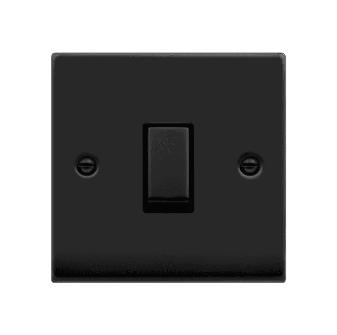 Click Switches and Sockets VPMB425BK Decorative 1G Ingot Intermediate Switch with Black Insert in Matt Black