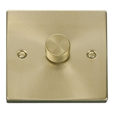 VPSB161 Decorative 1G 100w LED Dimmer Switch in Satin Brass