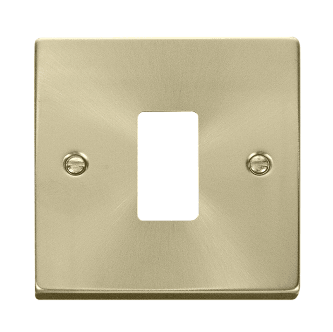 Click Switches and Sockets VPSB20401 1G Grid Faceplate in Satin Brass