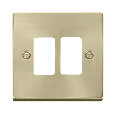 VPSB20402 2G Grid Faceplate in Satin Brass