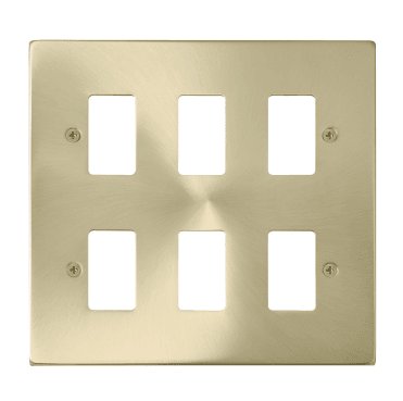 VPSB20506 6G Grid Faceplate in Satin Brass