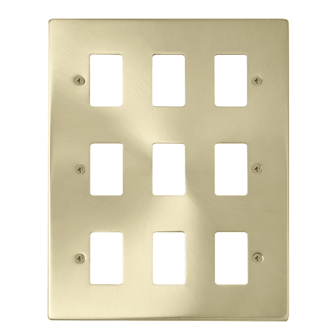 Click Switches and Sockets VPSB20509 9G Grid Faceplate in Satin Brass