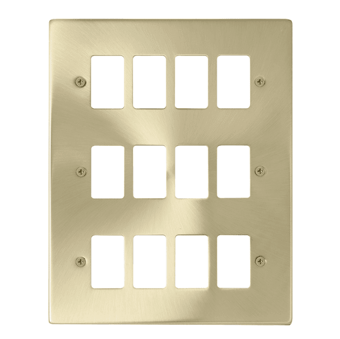 Click Switches and Sockets VPSB20512 12G Grid Faceplate in Satin Brass