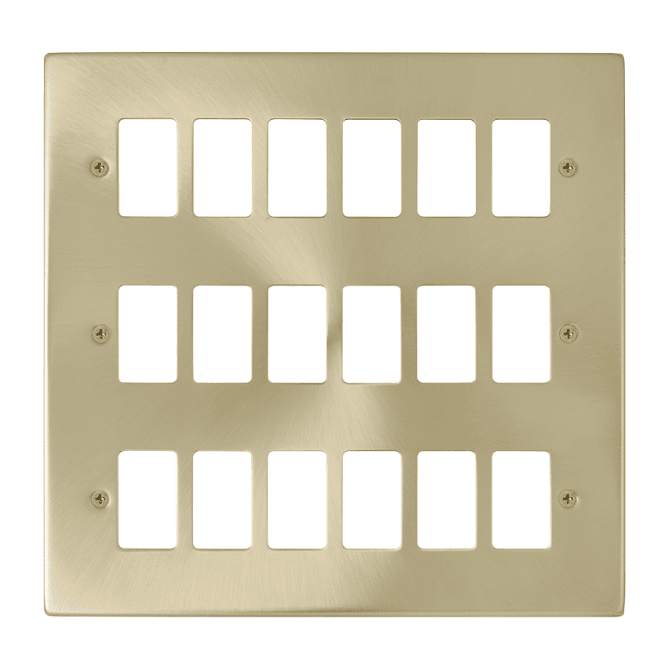 Click Switches and Sockets VPSB20518 18G Grid Faceplate in Satin Brass