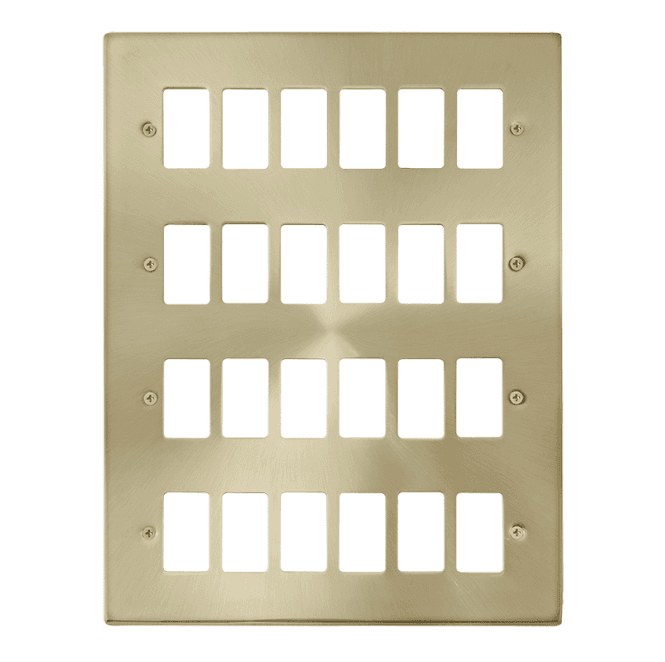 Click Switches and Sockets VPSB20524 24G Grid Faceplate in Satin Brass