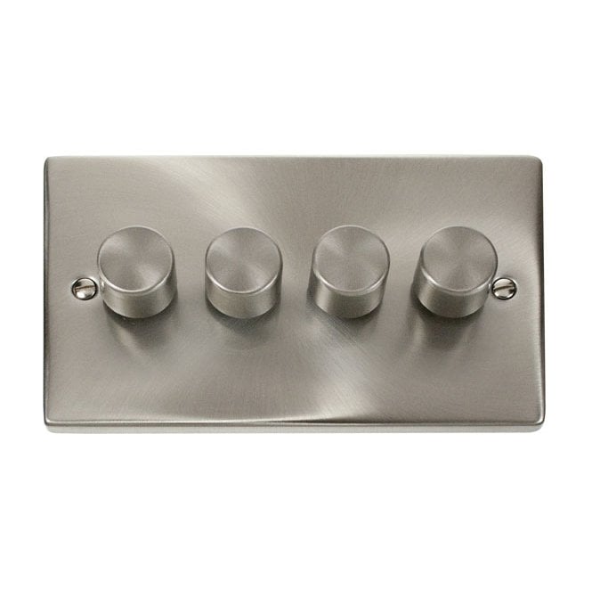 Click Switches and Sockets VPSC164 Decorative 4G 100w LED Dimmer Switch in Satin Chrome