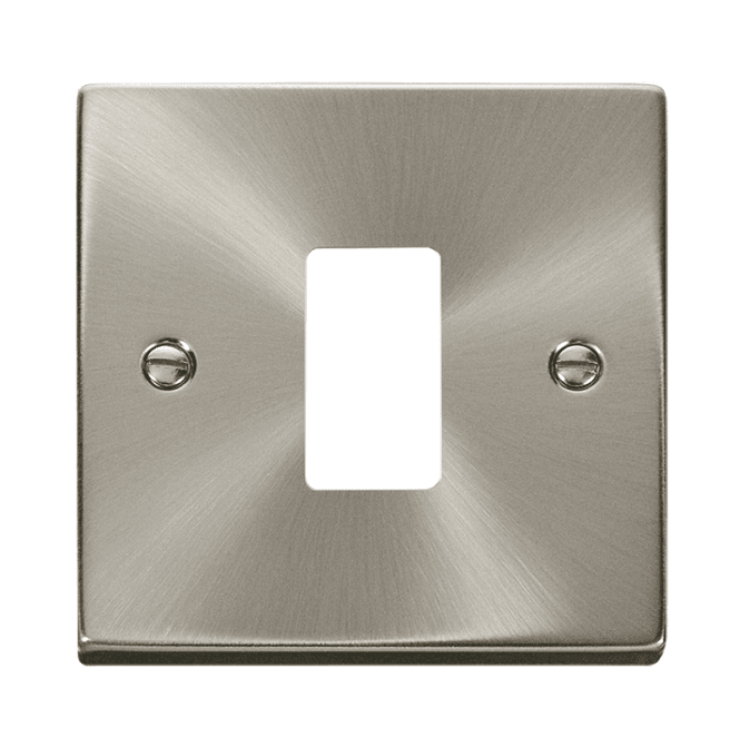 Click Switches and Sockets VPSC20401 1G Grid Faceplate in Satin Chrome