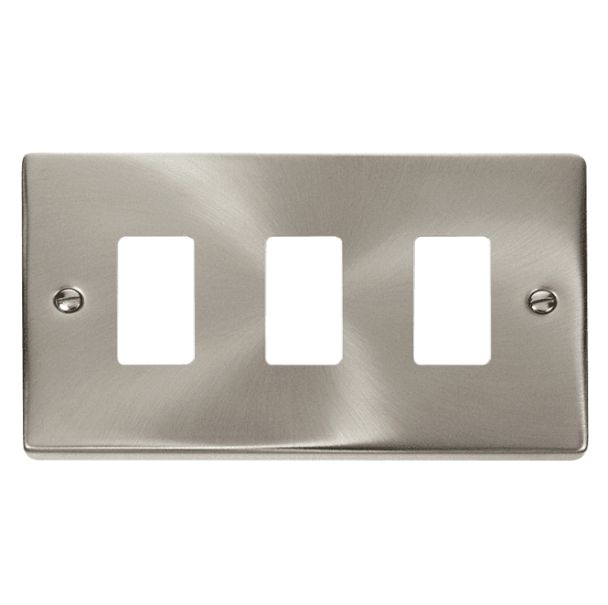 Click Switches and Sockets VPSC20403 3G Grid Faceplate in Satin Chrome