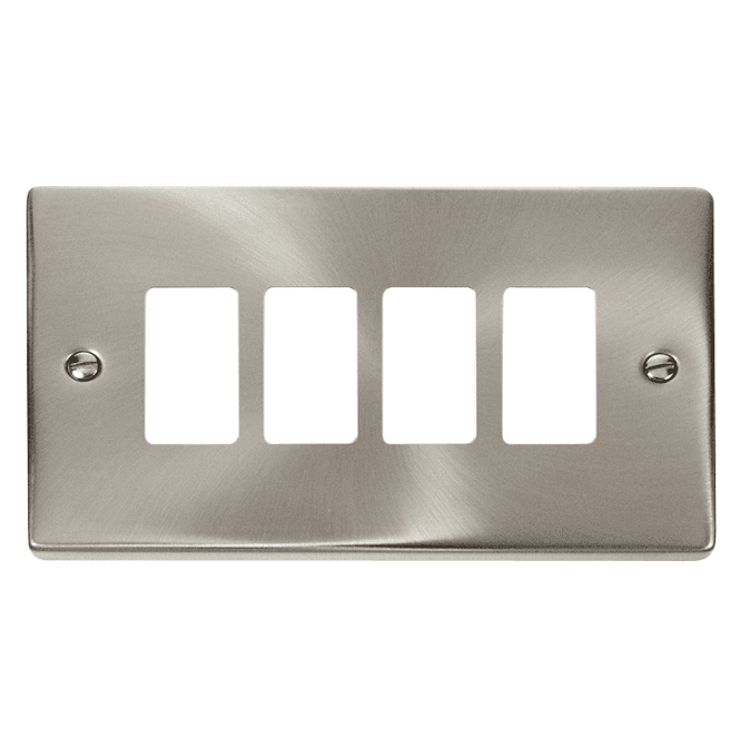 Click Switches and Sockets VPSC20404 4G Grid Faceplate in Satin Chrome