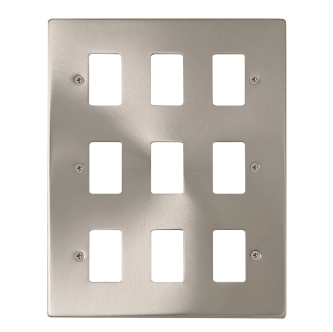Click Switches and Sockets VPSC20509 9G Grid Faceplate in Satin Chrome