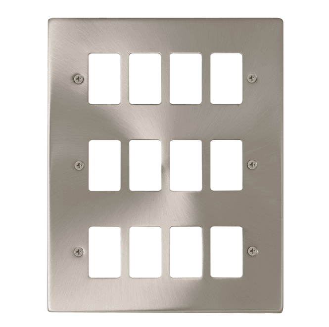 Click Switches and Sockets VPSC20512 12G Grid Faceplate in Satin Chrome