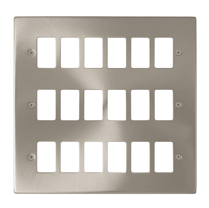 Click Switches and Sockets VPSC20518 18G Grid Faceplate in Satin Chrome