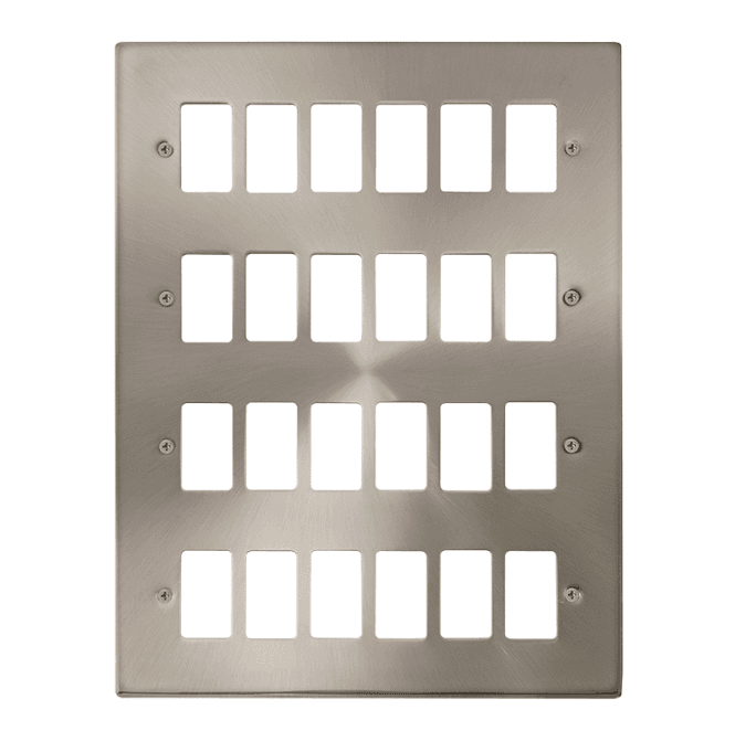 Click Switches and Sockets VPSC20524 24G Grid Faceplate in Satin Chrome