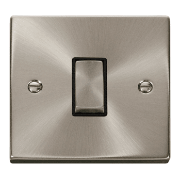 VPSC425BK Decorative 1G Ingot Intermediate Switch with Black Insert in Satin Chrome
