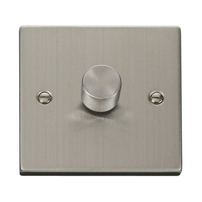 Click Switches and Sockets VPSS161 Decorative 1G 100w LED Dimmer Switch in Stainless Steel