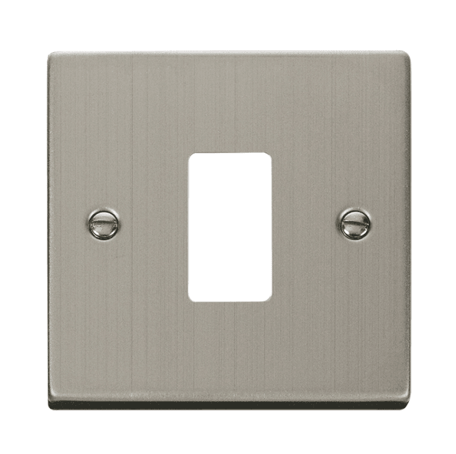 Click Switches and Sockets VPSS20401 1G Grid Faceplate in Stainless Steel