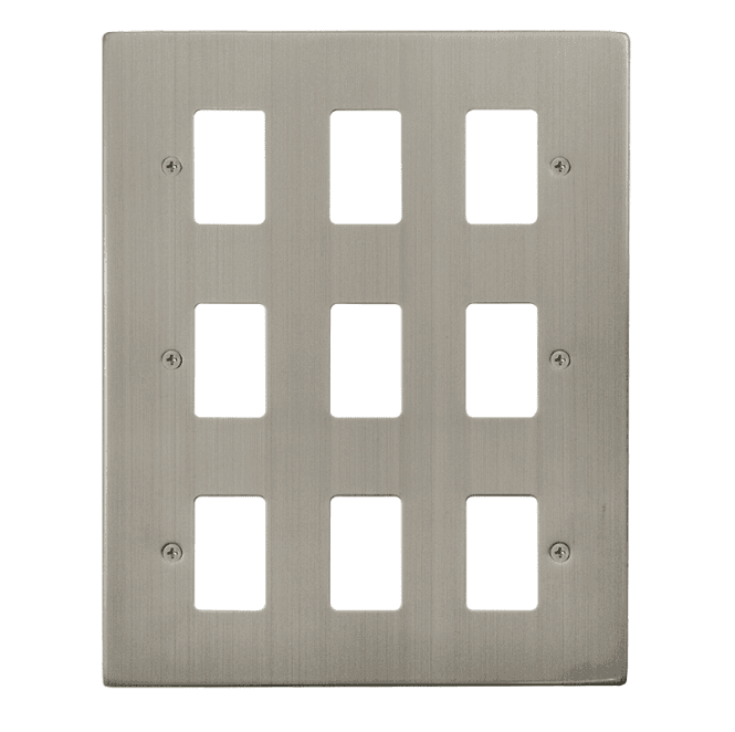 Click Switches and Sockets VPSS20509 9G Grid Faceplate in Stainless Steel
