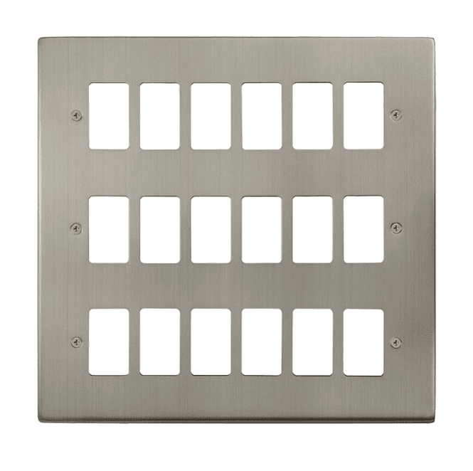 Click Switches and Sockets VPSS20518 18G Grid Faceplate in Stainless Steel