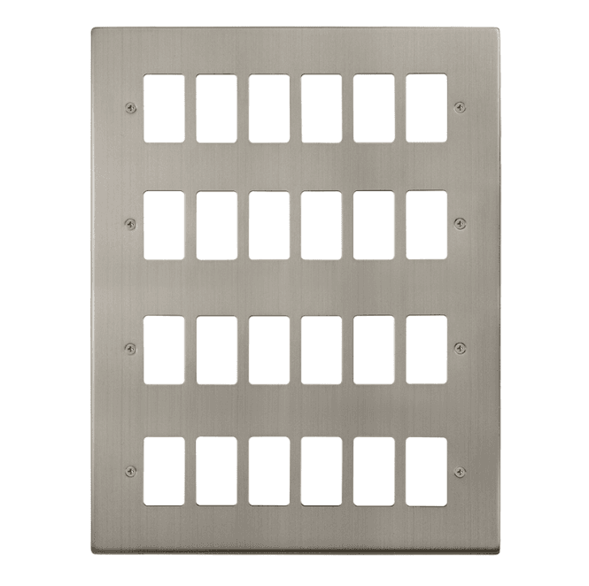 Click Switches and Sockets VPSS20524 24G Grid Faceplate in Stainless Steel