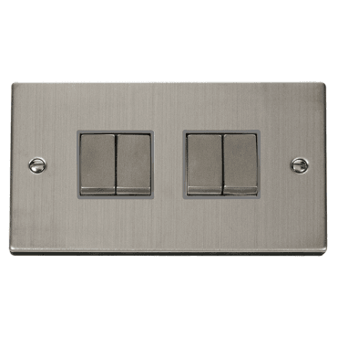 VPSS414GY Decorative 4G 2W Ingot Switch with Grey Insert in Stainless Steel