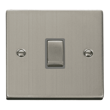 VPSS722GY Decorative 20A Ingot 1G DP Switch with Grey Insert in Stainless Steel