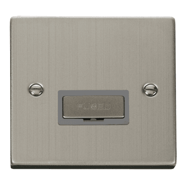 VPSS750GY Decorative 13a Ingot Unswitched Fused Spur with Grey Insert in Stainless Steel