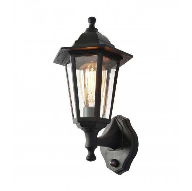 Coast CZ-25150-BLK Bianca Outdoor IP44 Wall Lantern with PIR Sensor in a Black Finish