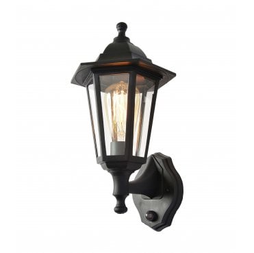 CZ-25150-BLK Bianca Outdoor IP44 Wall Lantern with PIR Sensor in a Black Finish