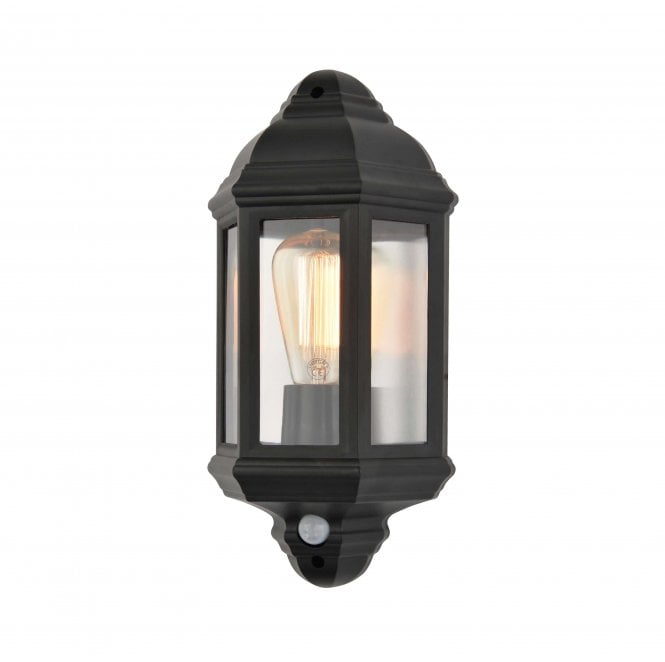 Coast CZ-26743-BLK Athena Outdoor IP44 Half Wall Lantern with PIR Sensor in a Black Finish