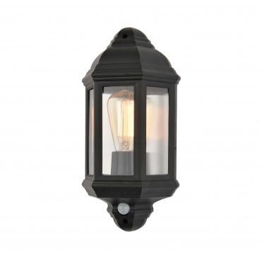 CZ-26743-BLK Athena Outdoor IP44 Half Wall Lantern with PIR Sensor in a Black Finish