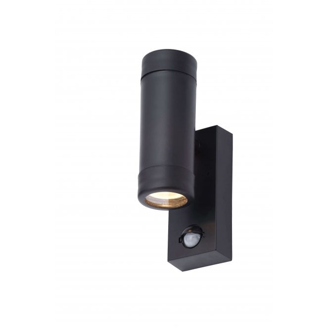 Coast CZ-31744-BLK Neso Outdoor IP44 Up Down Wall Light with PIR Sensor in a Black Finish