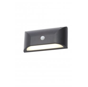 CZ-31747-BLK Poole Outdoor IP55 6.5w LED 4000k (Cool White) Wall Downlight with PIR Sensor in a Black Finish