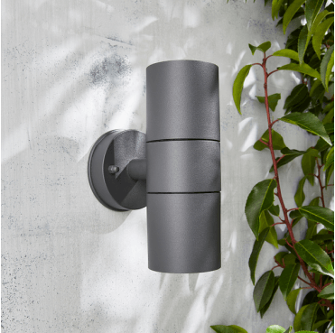 CZ-37502-BLK Arbo Outdoor IP44 Carbon Fibre Up Down Wall Light in an Anthracite Finish