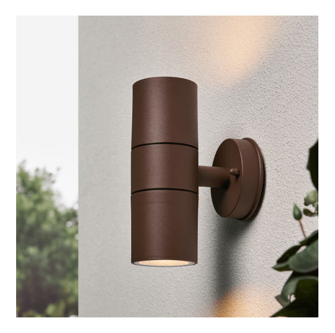 Coast CZ-37502-RUST Arbo Outdoor IP44 Carbon Fibre Up Down Wall Light in a Rust Finish