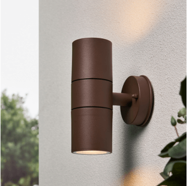 CZ-37502-RUST Arbo Outdoor IP44 Carbon Fibre Up Down Wall Light in a Rust Finish