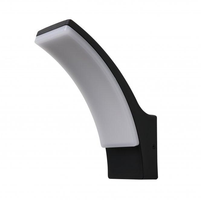 Coast CZ-44225-BLK Batsu Outdoor IP65 12w LED 4000K (Cool White) Curved Wall Light in a Black Finish