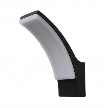 CZ-44225-BLK Batsu Outdoor IP65 12w LED 4000K (Cool White) Curved Wall Light in a Black Finish