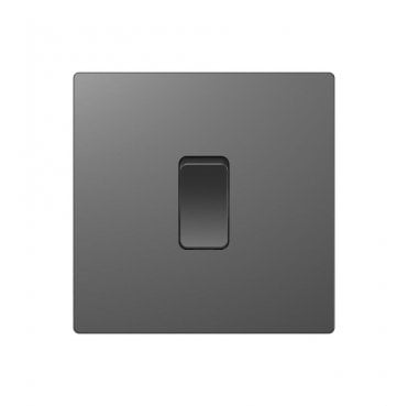 DE002SGS Screwless 1G 2W Switch in Shadow Grey