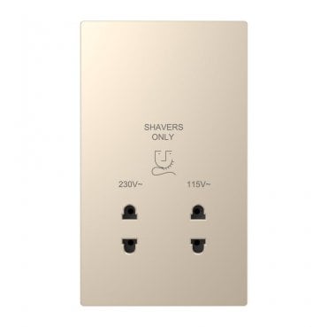 DE044CGS Screwless Dual Voltage Shaver Socket in Champagne Gold
