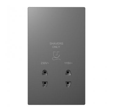 DE044SGS Screwless Dual Voltage Shaver Socket in Shadow Grey