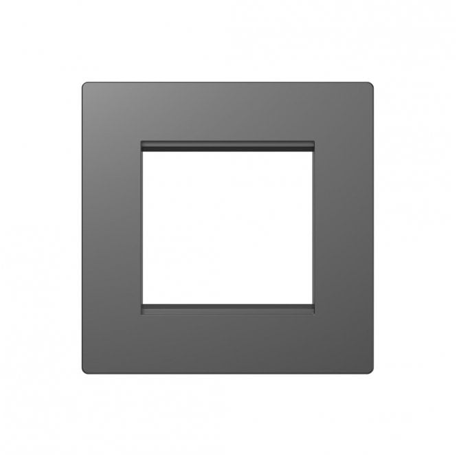 Dekken Switches and Sockets DE402SGS Screwless 2 Module Plate in Shadow Grey