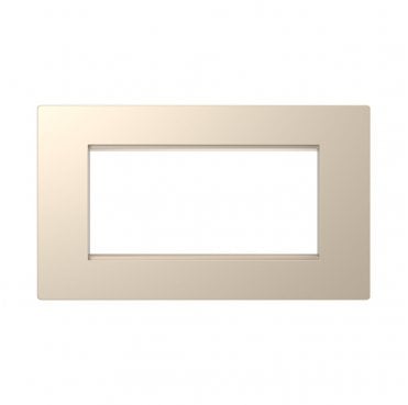 DE403CGS Screwless 4 Module Plate in Champagne Gold