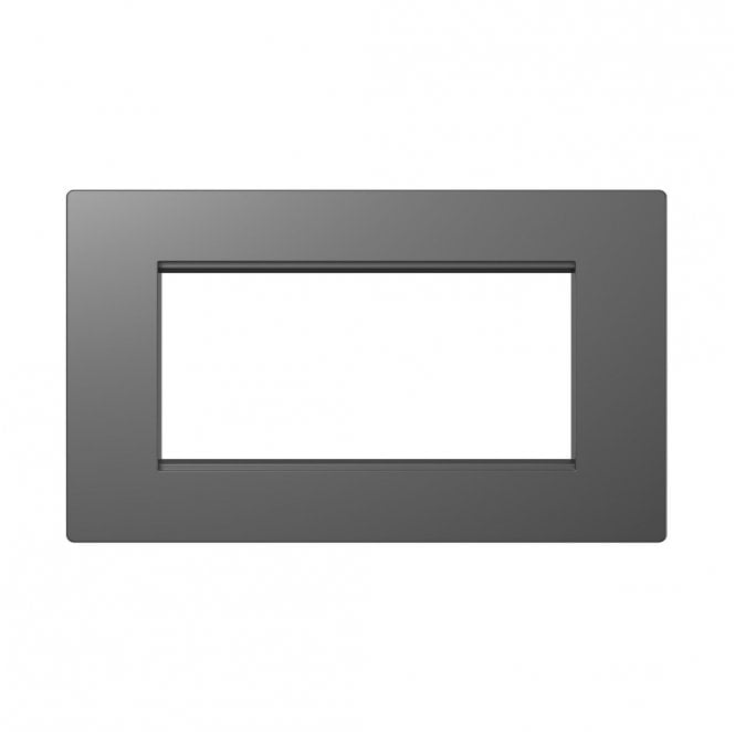 Dekken Switches and Sockets DE403SGS Screwless 4 Module Plate in Shadow Grey