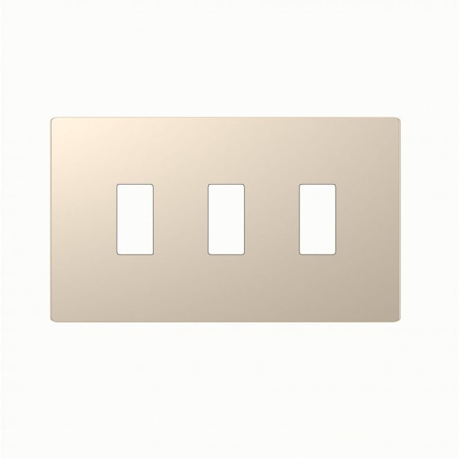 Dekken Switches and Sockets DE406CGS Screwless 3G Grid Faceplate in Champagne Gold