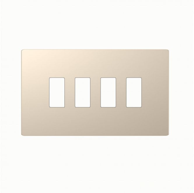 Dekken Switches and Sockets DE407CGS Screwless 4G Grid Faceplate in Champagne Gold