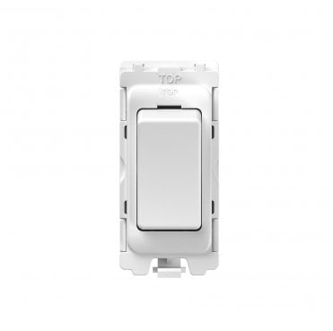 GR058MW Screwless 20A Single Pole Grid Module in Matt White