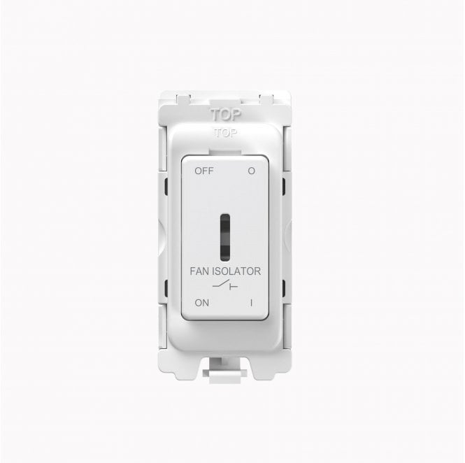 Dekken Switches and Sockets GR084MW Screwless 10A Fan Isolator Key Switch Module in Matt White